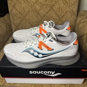 Size 10 - Saucony Guide 16 White‎ Orange Gravel Excellent